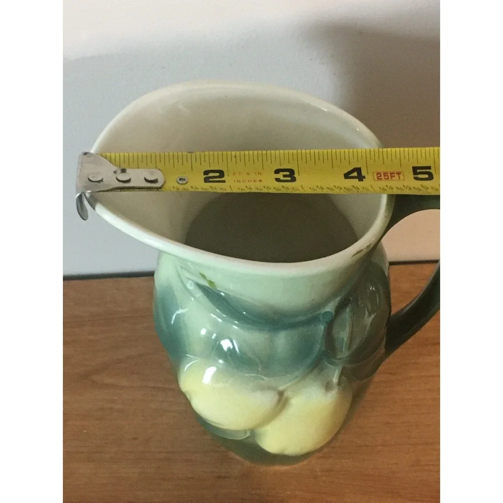 Vintage Royal Copley Green/Yellow CERAMIC PITCHER WITH PEARS
